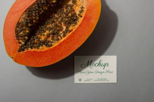 Premium PSD | Stationery mockup with fresh fruit Premium PSD