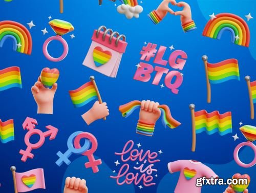 LGBTQ 3D Icons Ui8.net