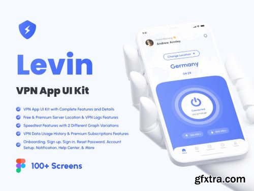 Levin - VPN App UI Kit Ui8.net