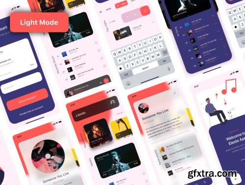 Elexto - Music App UI Kit Ui8.net