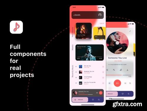 Elexto - Music App UI Kit Ui8.net