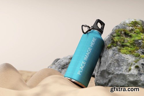 Realistic Water Bottle Mockup NJA6E54