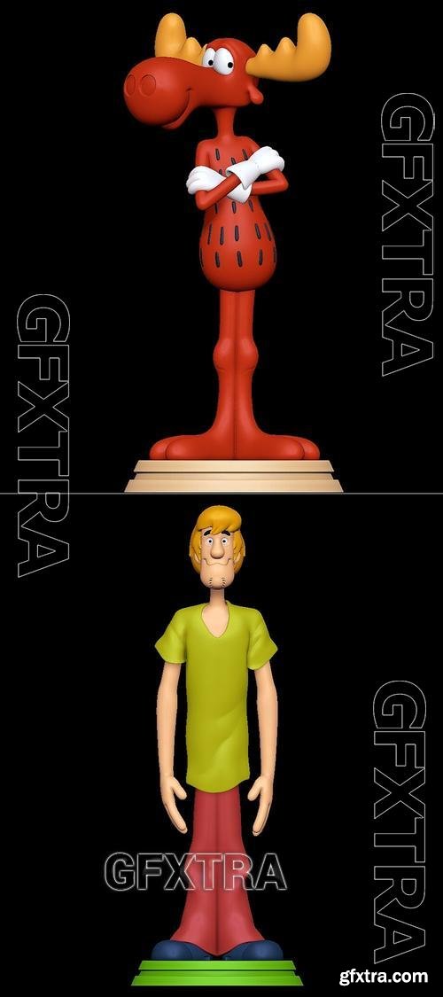 Bullwinkle J. moose and Shaggy - Scooby Doo &ndash; 3D Print Model