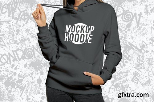 Female Hoodie Mockup HUFMFZ3