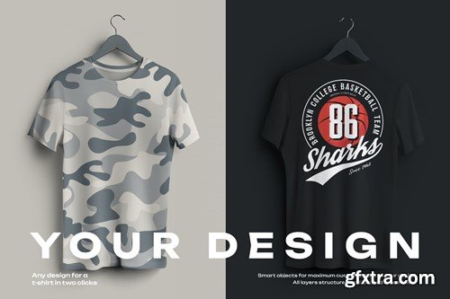 Front and Back T-Shirt Mockups Classic Unisex NH625V2