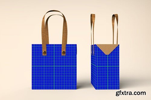 Cardboard Gift Bag with Handle PSD Mockup EWTNH65