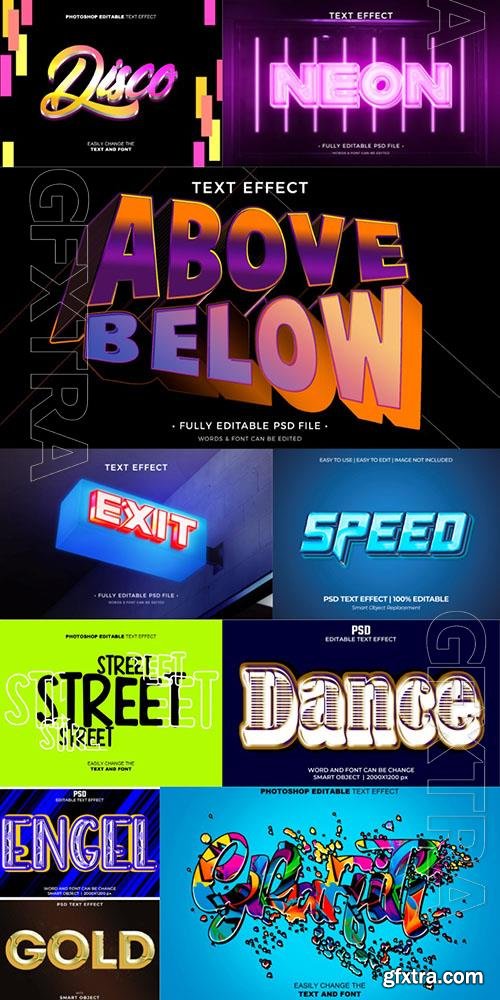 10 Psd style text effect editable set vol 4