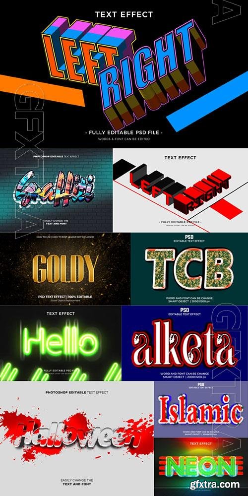 10 Psd style text effect editable set vol 2