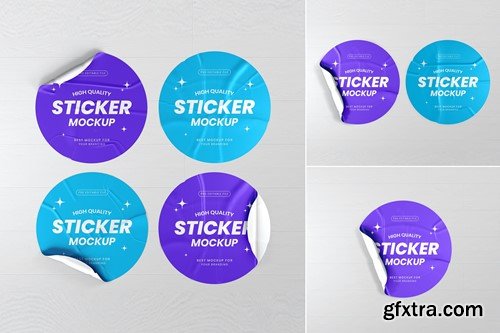 Rounded Sticker Mockup Set AURGCME