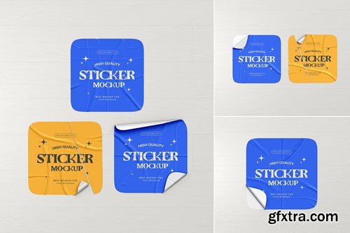 Square Sticker Mockup Set ZHAPXZE