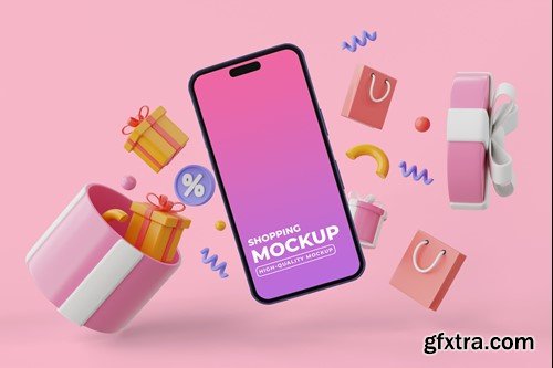 Phone Shopping Mockup HFGMH28