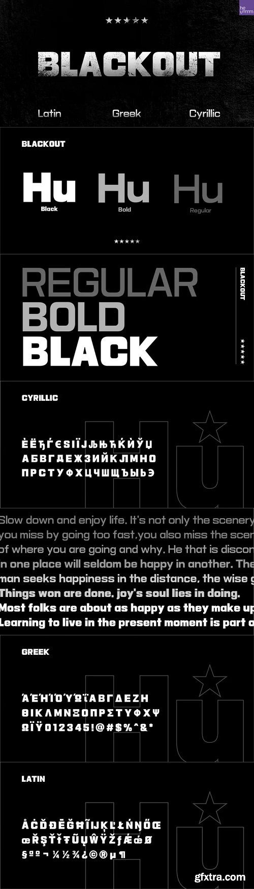 HU Blackout Font Family