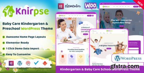 Themeforest - Knirpse – Kindergarten, Shool &amp; Baby Care WordPress Theme 44785354 v1.5.1 - Nulled