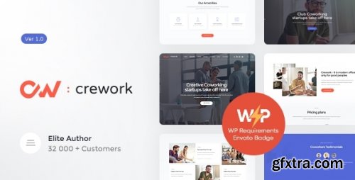 Themeforest - Crework | Coworking and Creative Space WordPress Theme 20318106 v1.1.11 - Nulled