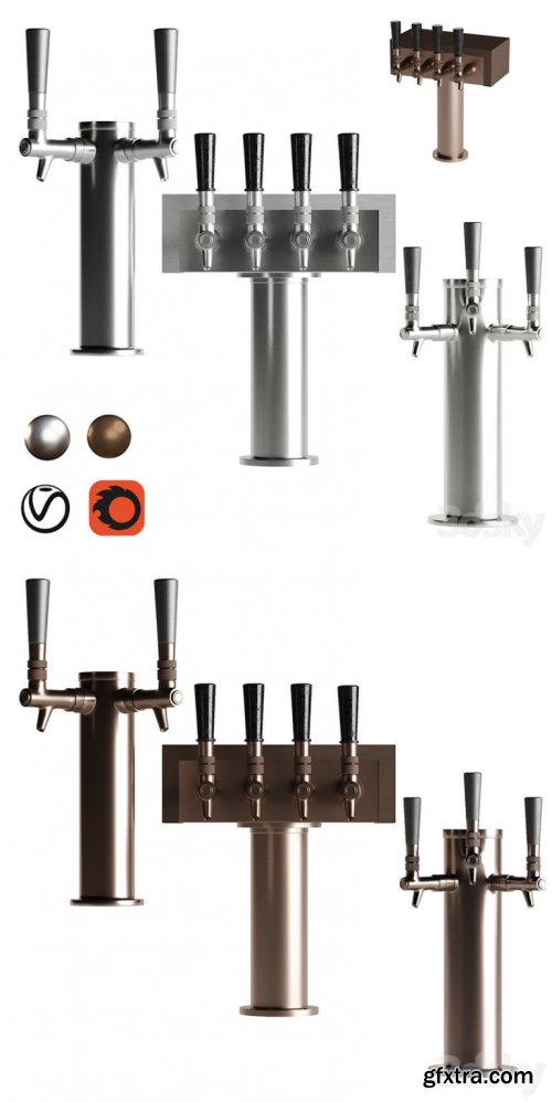 3 Faucet Draft Beer Set 