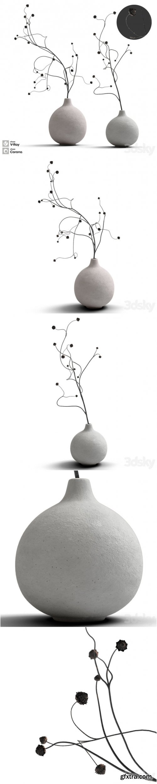 Decorative set 4 Branches 