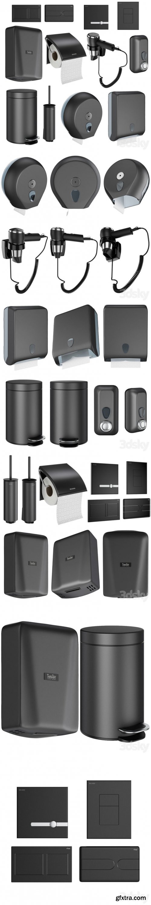 Accessories for public toilets black set 152 part 4 