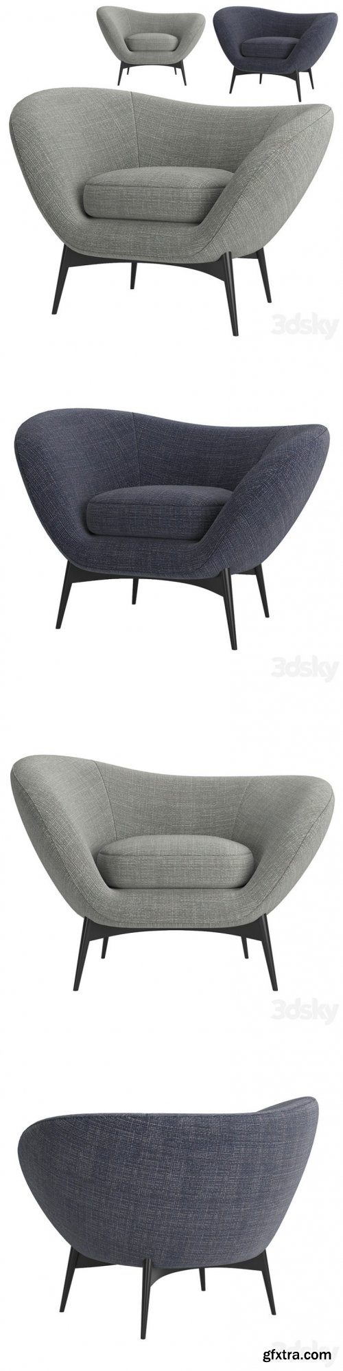 Armchair Oltremare by Saba Italia 