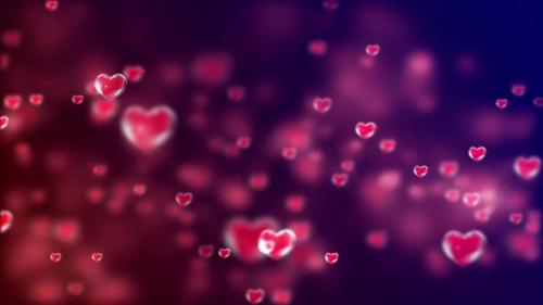 Videohive - Floating red heart bubble abstract background - 48068171 - 48068171