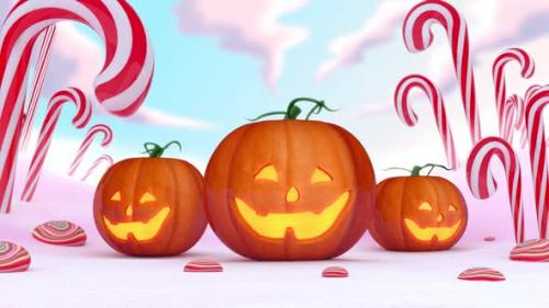 Videohive - Halloween Candy Background Loop - 48068410 - 48068410