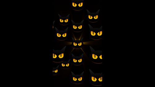Videohive - Vertical video moving black cat halloween emoji loop animation background - 48070220 - 48070220