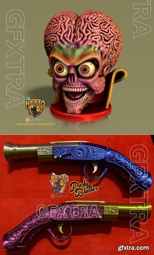 Hex3D - Mars Attacks Candy Bowl and Party Blaster V1 &ndash; 3D Print Model