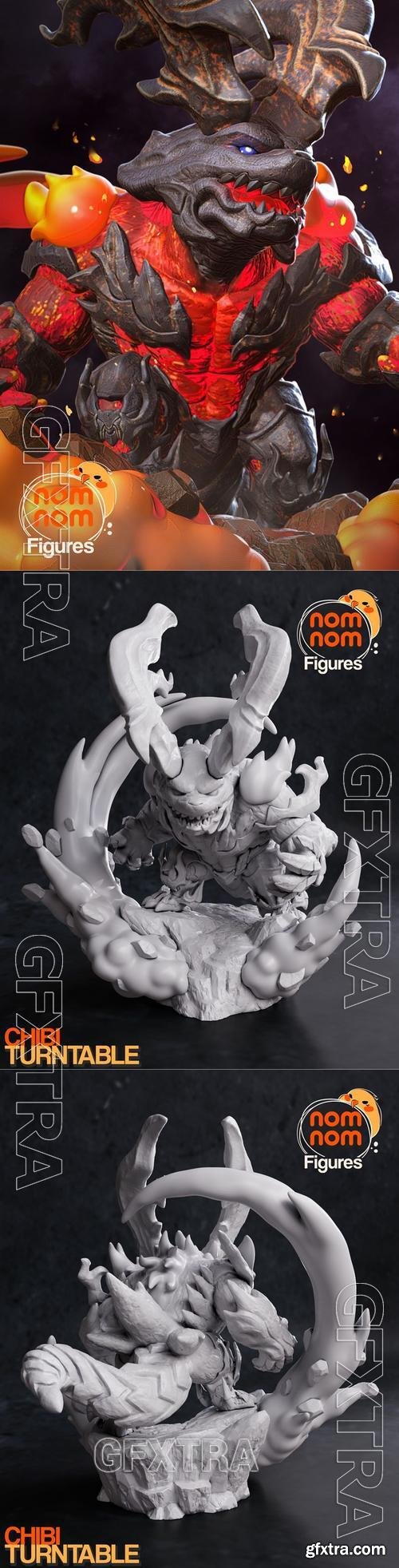 Nomnom Figures - Chibi Ifrit from Final Fantasy XVI &ndash; 3D Print Model