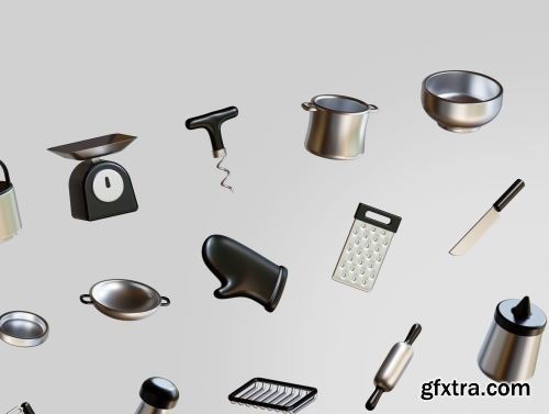 Kitchy - 3D Cooking ware Icons Ui8.net