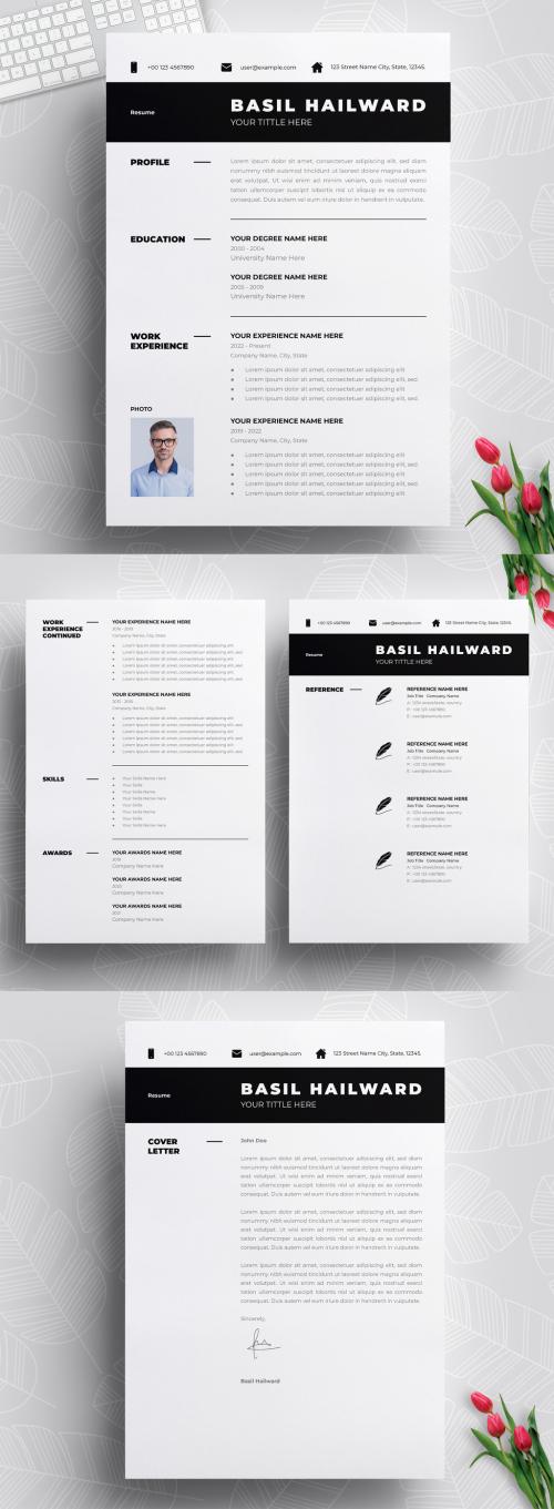 Black & White Resume Design 646766248