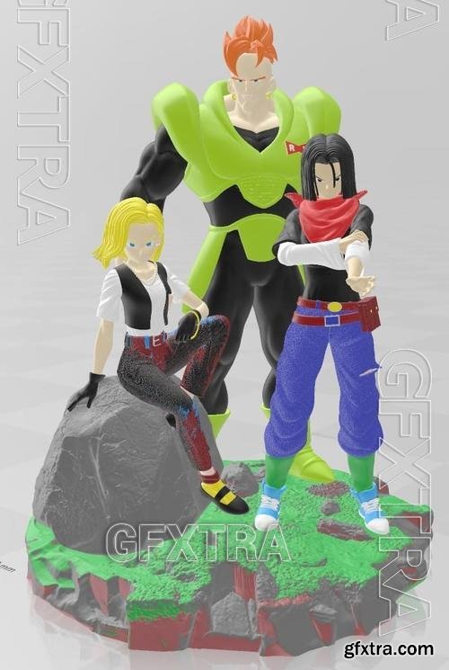 Dragon Ball - Android 16-17&ndash;18 &ndash; 3D Print Model