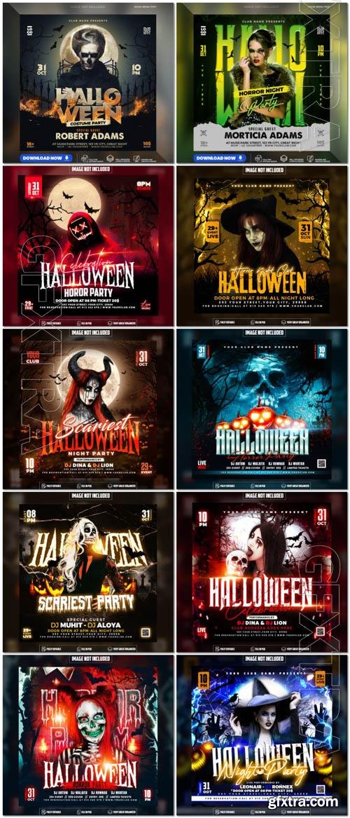 Happy halloween psd poster design vol 14