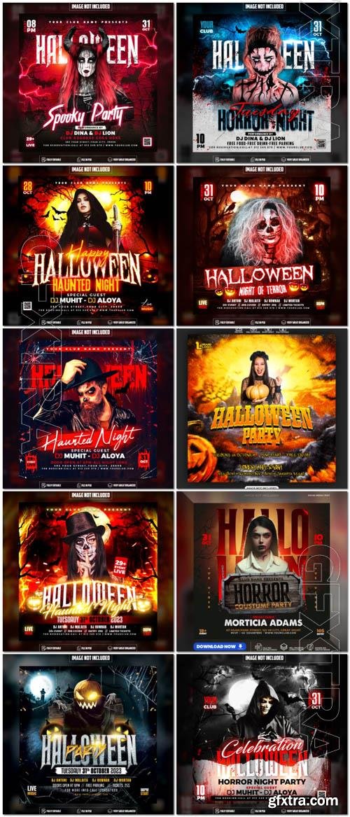 Happy halloween psd poster design vol 16