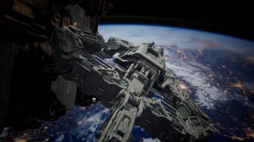 Videohive - Highly Detailed Huge Spaceship - 48098206 - 48098206