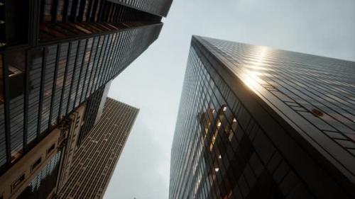 Videohive - Bottom View of Modern Skyscraper in Business District - 48098858 - 48098858