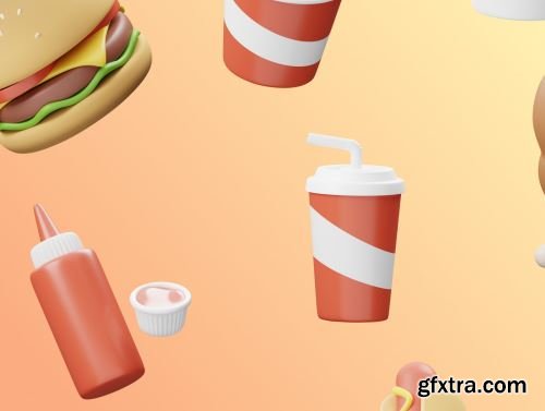 EMAMFOOD: 3D Fast Food and Drink Icons Ui8.net