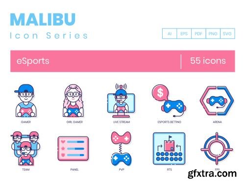 55 Esports Icons | Malibu Series Ui8.net