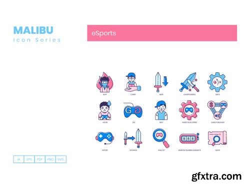 55 Esports Icons | Malibu Series Ui8.net