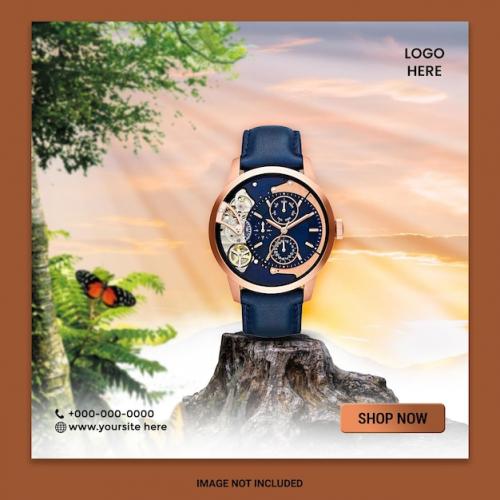 Premium PSD | Luxury watch product social media post instagram banner template Premium PSD