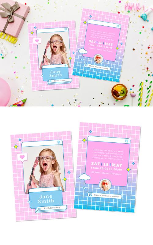 Kawaii Style Party Print Invitation 646301742