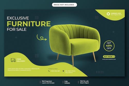 Premium PSD | Psd furniture banner template Premium PSD