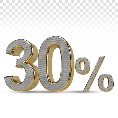 Premium PSD | Psd percentage number 30 Premium PSD