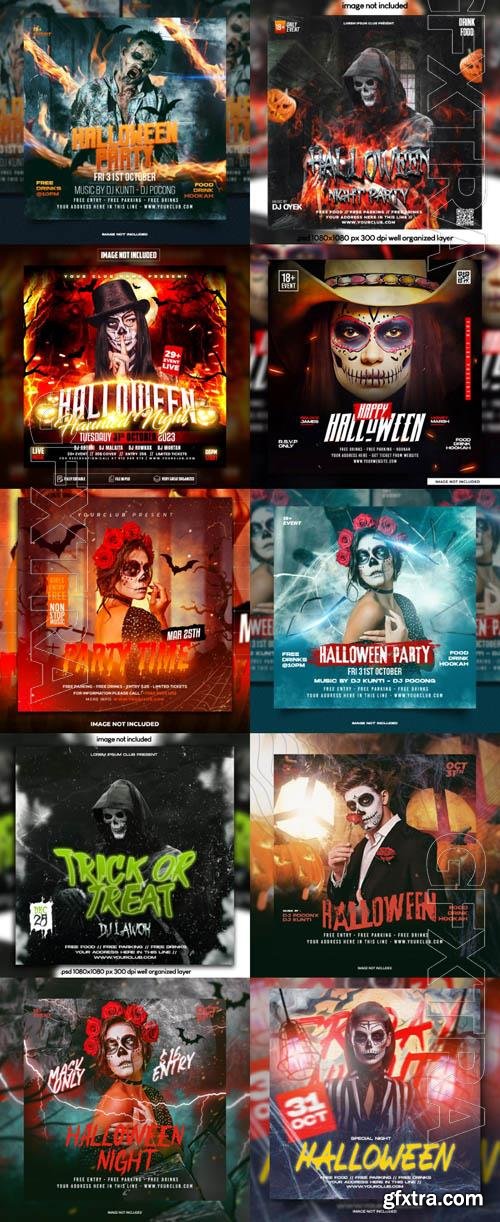 Happy halloween psd poster design vol 28