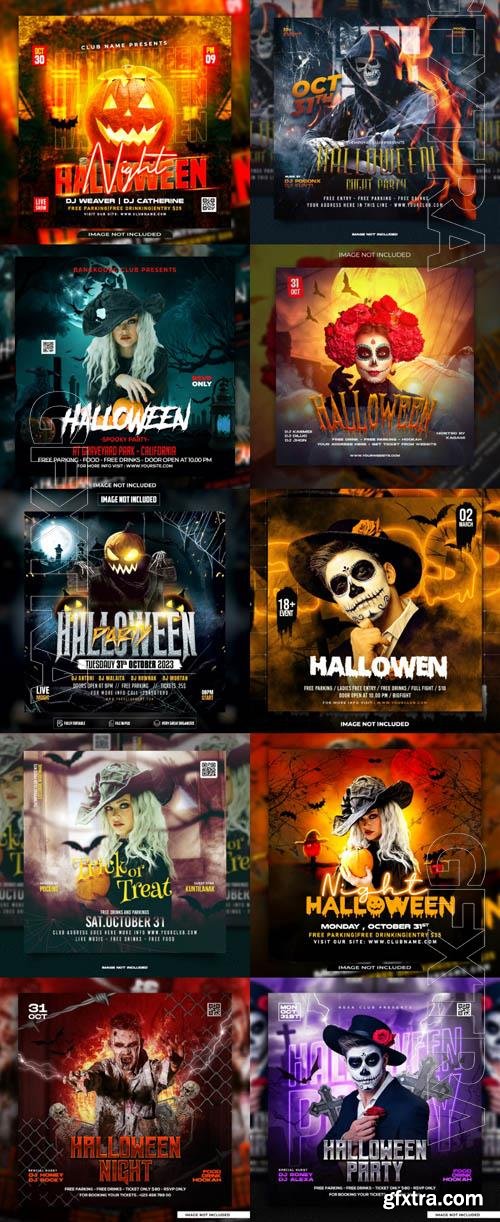 Happy halloween psd poster design vol 29