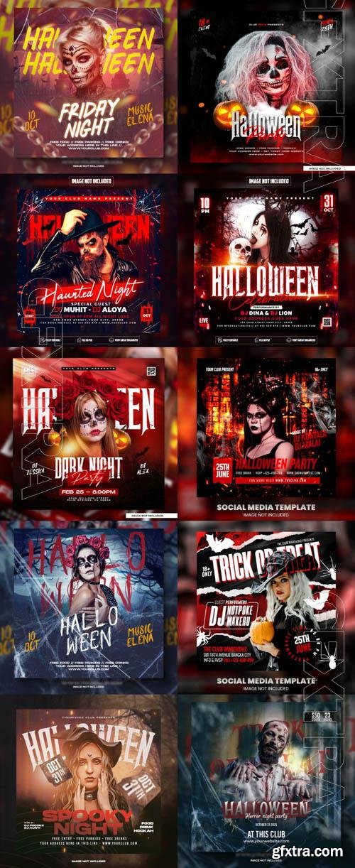 Happy halloween psd poster design vol 27