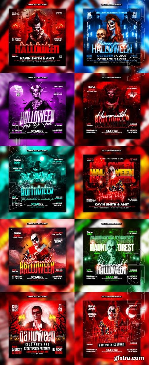 Happy halloween psd poster design vol 24