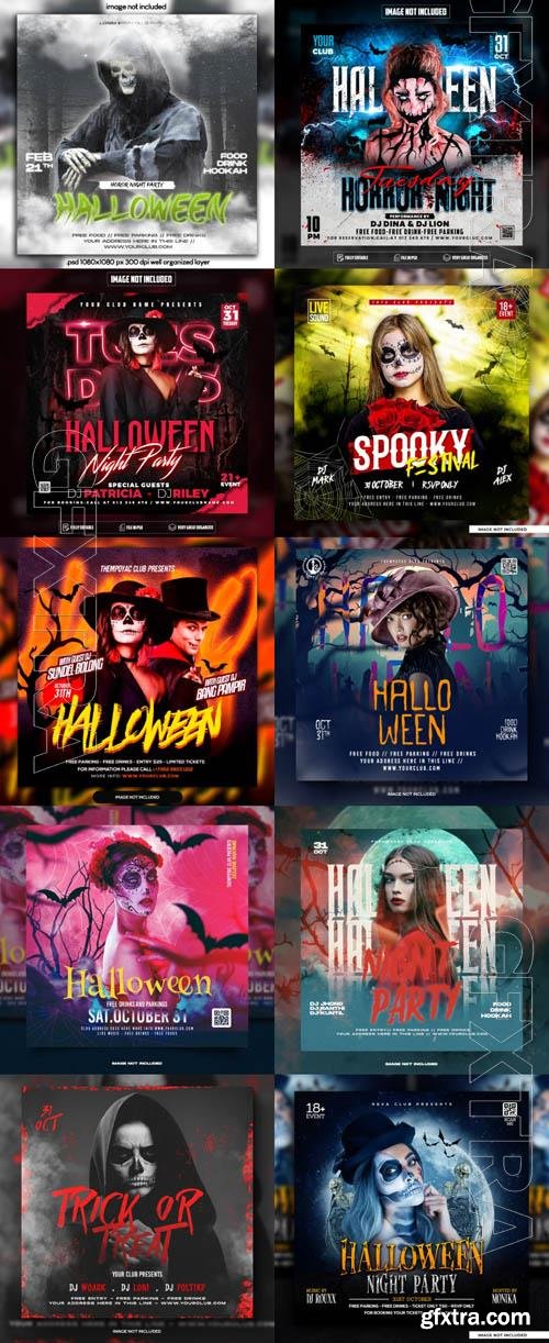 Happy halloween psd poster design vol 25