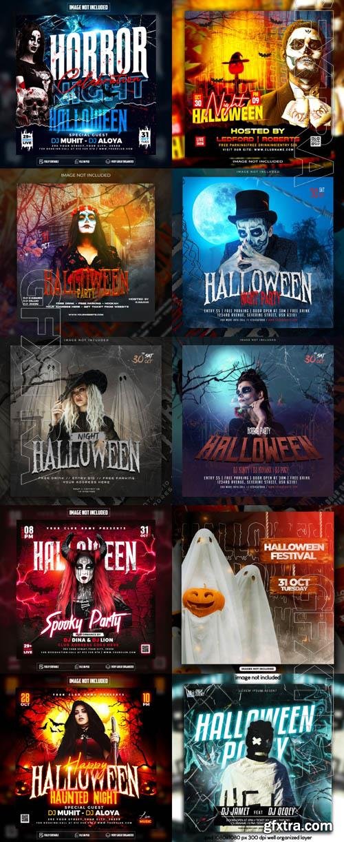 Happy halloween psd poster design vol 26