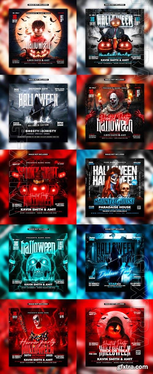 Happy halloween psd poster design vol 22