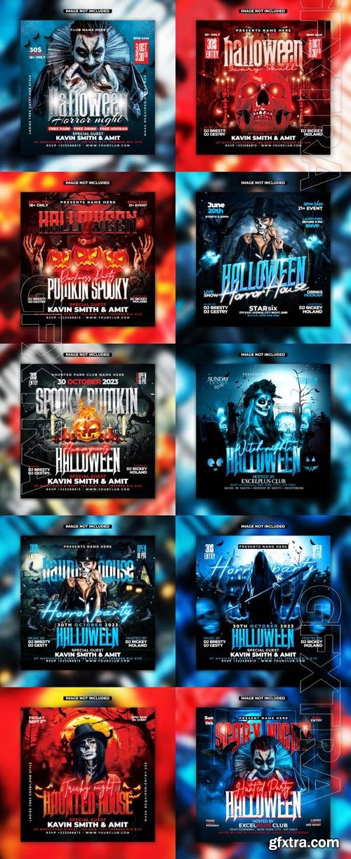 Happy halloween psd poster design vol 23