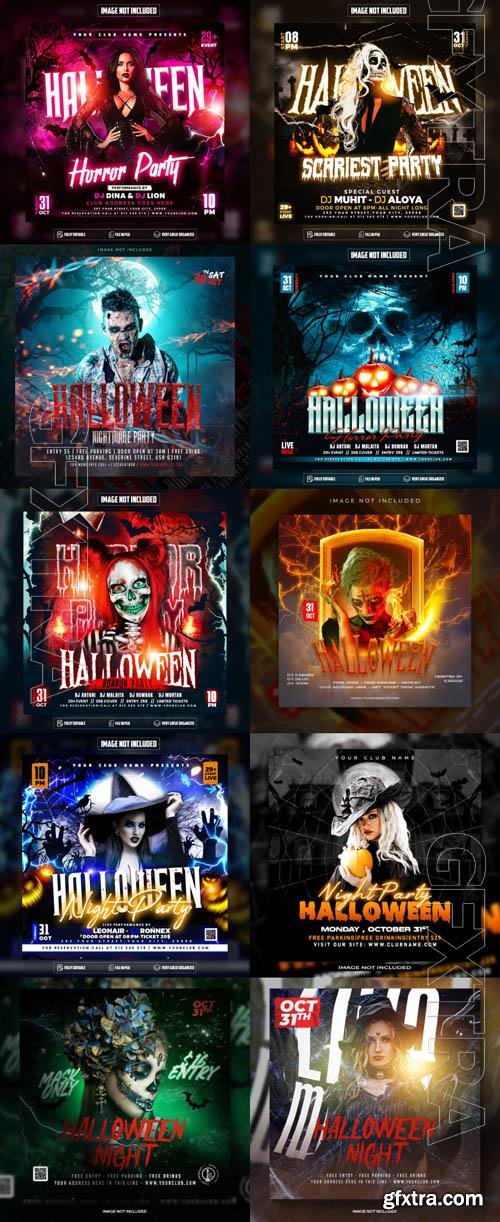 Happy halloween psd poster design vol 30